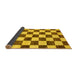 Sideview of Checkered Yellow Modern Rug, abs84yw