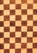 Machine Washable Checkered Orange Modern Area Rugs, wshabs84org