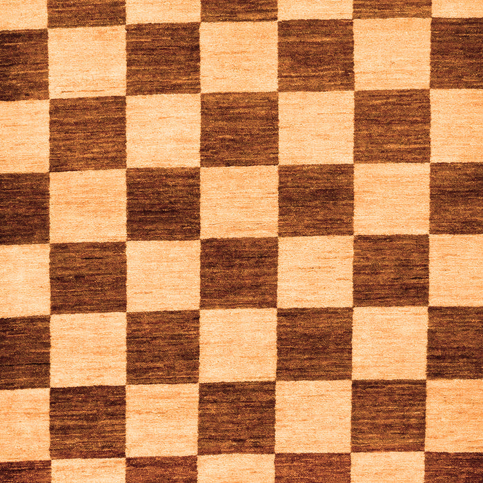 Machine Washable Checkered Orange Modern Area Rugs, wshabs84org