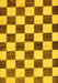 Machine Washable Checkered Yellow Modern Rug, wshabs84yw