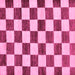 Square Machine Washable Checkered Pink Modern Rug, wshabs84pnk