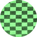 Round Checkered Emerald Green Modern Rug, abs84emgrn