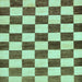 Square Machine Washable Checkered Light Blue Modern Rug, wshabs84lblu