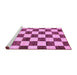 Sideview of Machine Washable Checkered Purple Modern Area Rugs, wshabs84pur