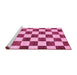 Sideview of Machine Washable Checkered Pink Modern Rug, wshabs84pnk