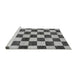 Sideview of Machine Washable Checkered Gray Modern Rug, wshabs84gry