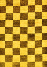 Checkered Yellow Modern Rug, abs84yw