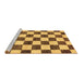 Sideview of Machine Washable Checkered Brown Modern Rug, wshabs84brn