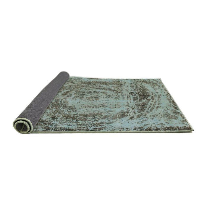 Sideview of Abstract Dark Sea Green Modern Rug, abs850