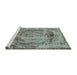 Sideview of Machine Washable Abstract Dark Sea Green Rug, wshabs850