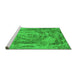 Sideview of Machine Washable Abstract Green Modern Area Rugs, wshabs850grn