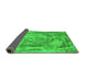 Sideview of Abstract Green Modern Rug, abs850grn