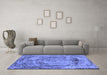 Machine Washable Abstract Blue Modern Rug in a Living Room, wshabs850blu