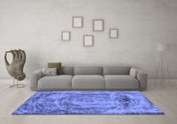 Machine Washable Abstract Blue Modern Rug, wshabs850blu