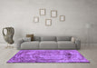 Machine Washable Abstract Purple Modern Area Rugs in a Living Room, wshabs850pur