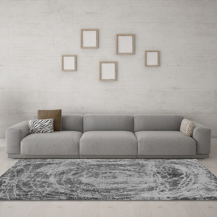 Machine Washable Abstract Gray Modern Rug in a Living Room,, wshabs850gry