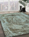 Abstract Dark Sea Green Modern Rug in Family Room, abs850