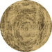 Round Machine Washable Abstract Brown Modern Rug, wshabs850brn