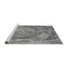 Sideview of Machine Washable Abstract Gray Modern Rug, wshabs850gry