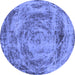 Round Abstract Blue Modern Rug, abs850blu