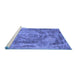 Sideview of Machine Washable Abstract Blue Modern Rug, wshabs850blu