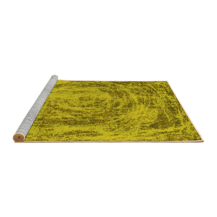 Sideview of Machine Washable Abstract Yellow Modern Rug, wshabs850yw