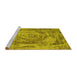 Sideview of Machine Washable Abstract Yellow Modern Rug, wshabs850yw