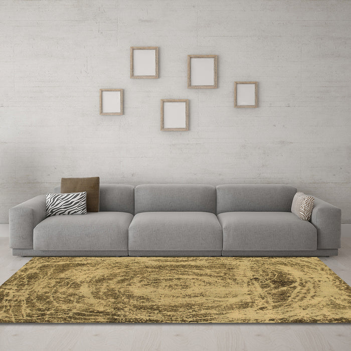 Machine Washable Abstract Brown Modern Rug in a Living Room,, wshabs850brn