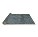 Sideview of Abstract Light Slate Gray Modern Rug, abs851