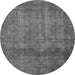 Round Abstract Gray Modern Rug, abs851gry