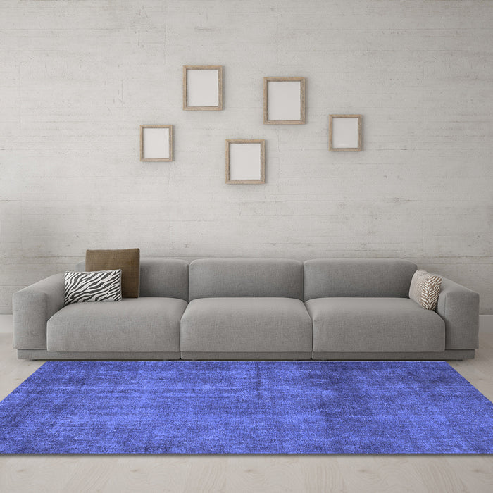 Machine Washable Abstract Blue Modern Rug in a Living Room, wshabs851blu