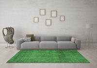 Machine Washable Abstract Emerald Green Modern Rug, wshabs851emgrn