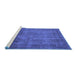 Sideview of Machine Washable Abstract Blue Modern Rug, wshabs851blu