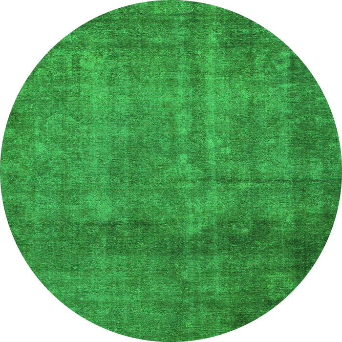 Round Abstract Green Modern Rug, abs851grn