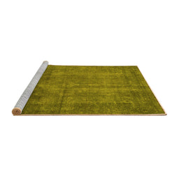 Sideview of Machine Washable Abstract Yellow Modern Rug, wshabs851yw