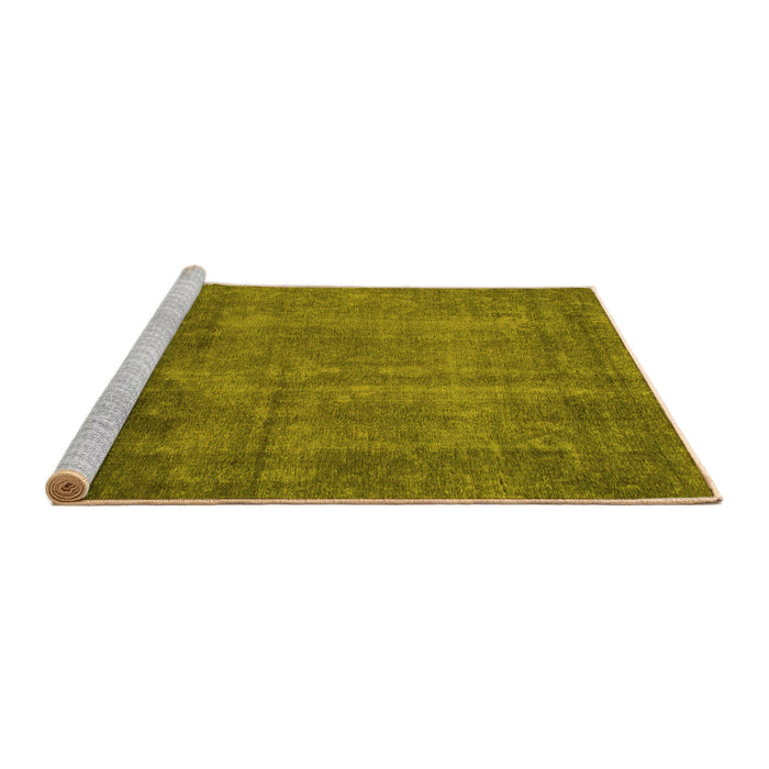 Sideview of Machine Washable Abstract Yellow Modern Rug, wshabs851yw