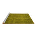 Sideview of Machine Washable Abstract Yellow Modern Rug, wshabs851yw