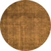 Round Abstract Orange Modern Rug, abs851org