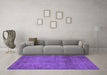 Machine Washable Abstract Purple Modern Area Rugs in a Living Room, wshabs851pur