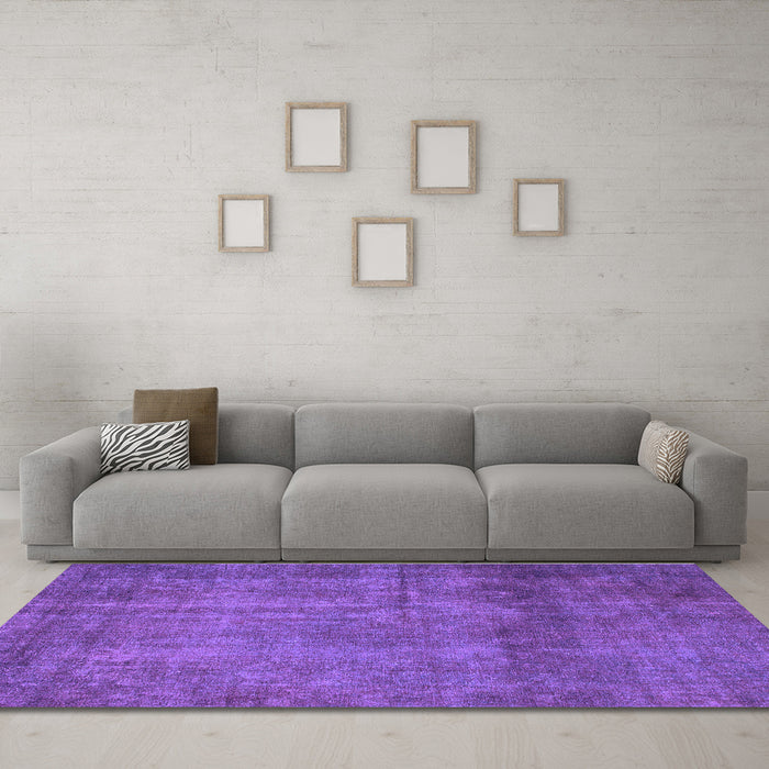 Machine Washable Abstract Purple Modern Area Rugs in a Living Room, wshabs851pur