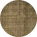 Round Abstract Brown Modern Rug, abs851brn