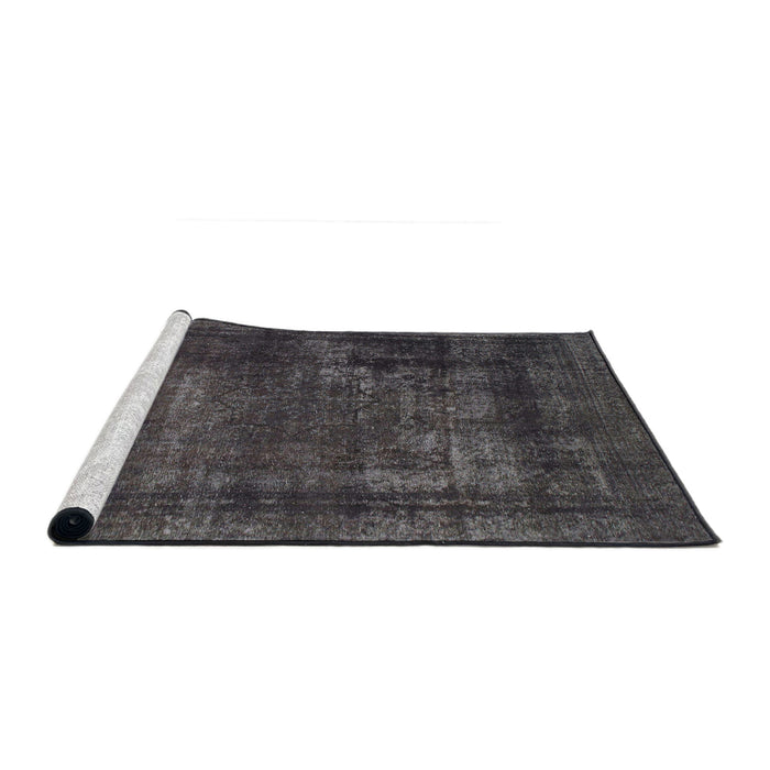 Sideview of Machine Washable Abstract Black Rug, wshabs852