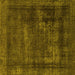 Square Machine Washable Persian Yellow Bohemian Rug, wshabs852yw