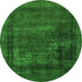 Round Persian Green Bohemian Rug, abs852grn