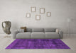 Machine Washable Persian Purple Bohemian Area Rugs in a Living Room, wshabs852pur