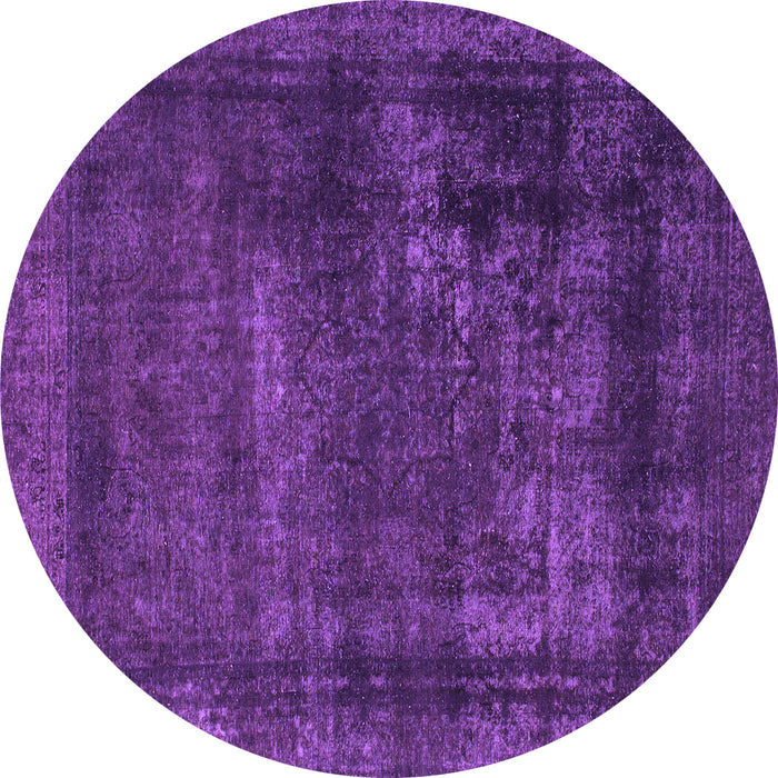 Round Machine Washable Persian Purple Bohemian Area Rugs, wshabs852pur