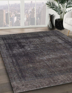 Abstract Black Persian Rug in Family Room, abs852
