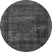 Round Persian Gray Bohemian Rug, abs852gry