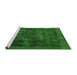 Sideview of Machine Washable Persian Green Bohemian Area Rugs, wshabs852grn
