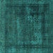 Square Persian Turquoise Bohemian Rug, abs852turq